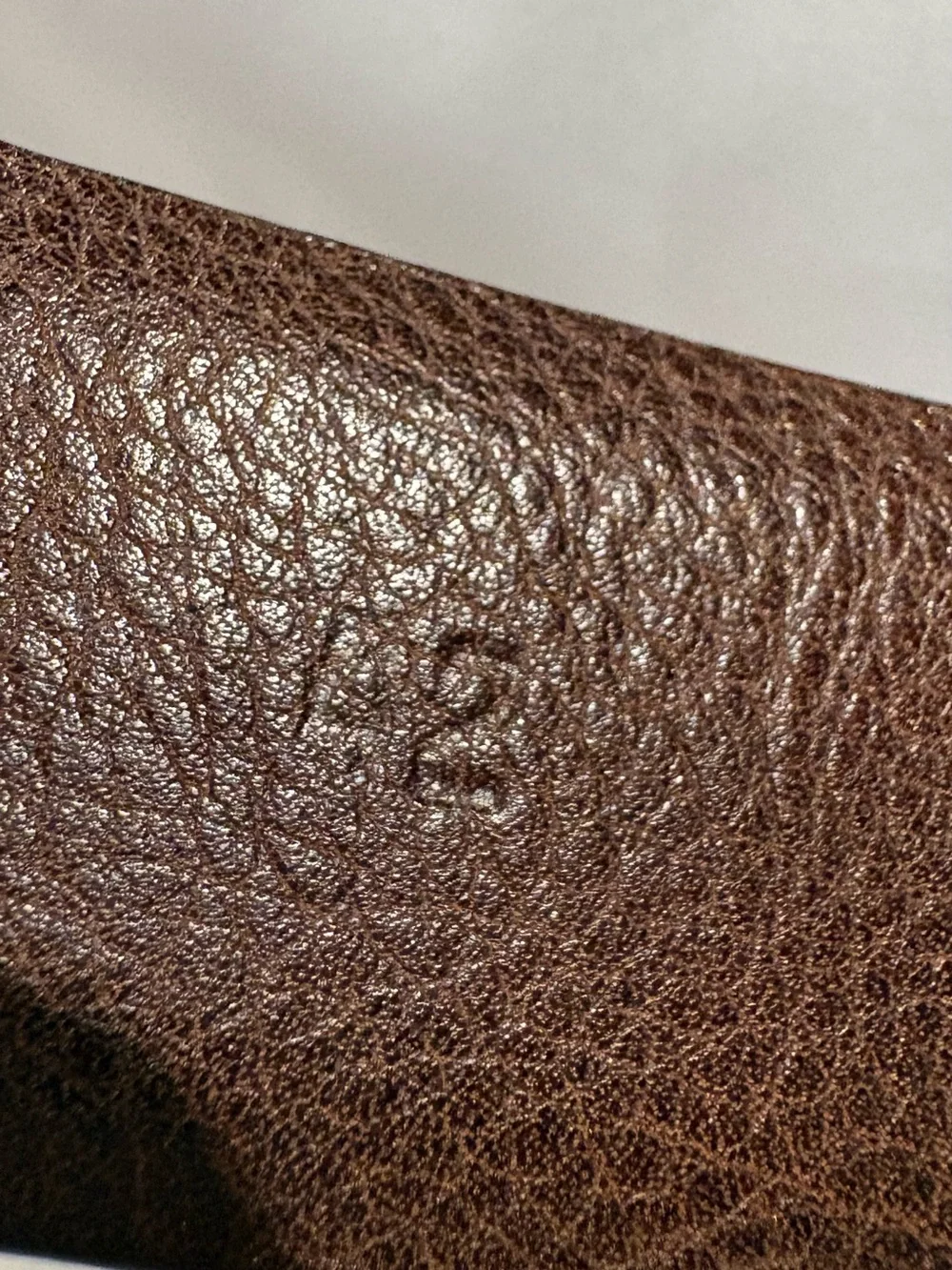 Torino - Men's Leather Italian Glazed Milled Calfskin Belt - Brown. Size 42